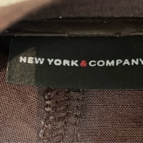 New York & Company Chocolate Brown Linen Blend Wide Leg Ankle Pant NWOT Size 4 - Picture 7 of 11